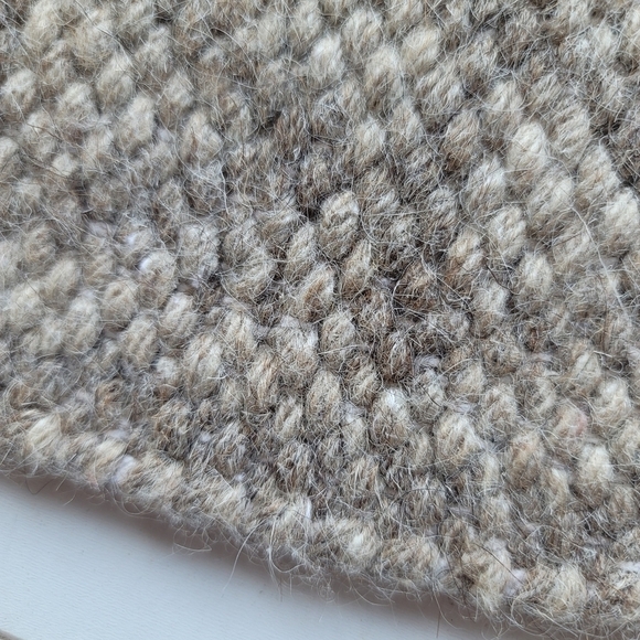 Geometric Reversible Rug Wool Hand-Woven Natural Baige Tan Carpet 56"×33"Excel - Picture 9 of 9